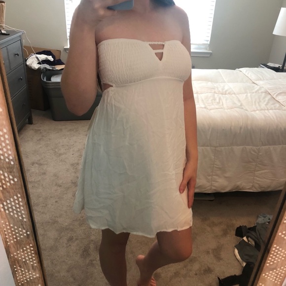 white backless sundress